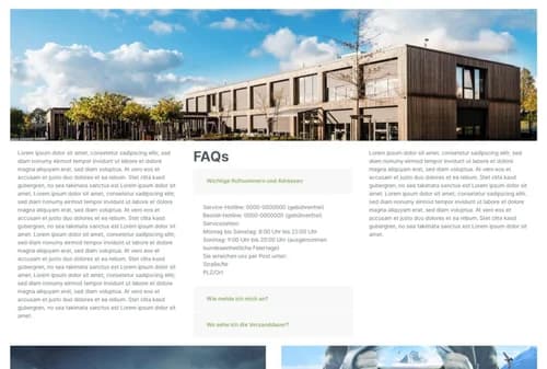 FAQ Manager – Erlebniswelten Landingpage