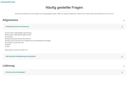 FAQ Manager – Accordion Template 1