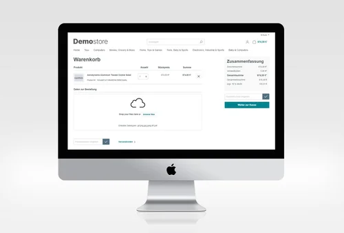 Warenkorb Upload pro Bestellung – Screenshot 1